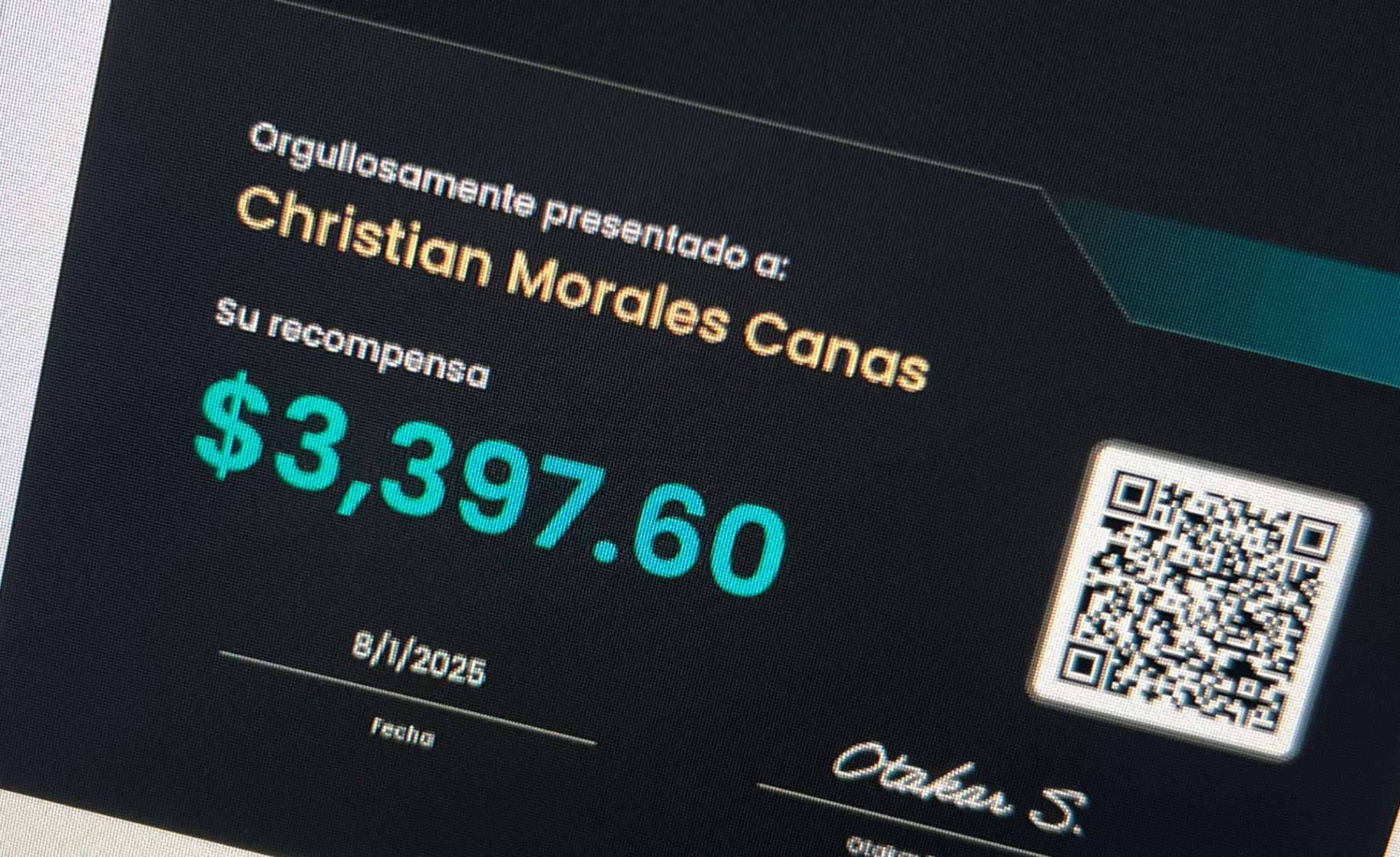 Retiro verificado · $3.397,60