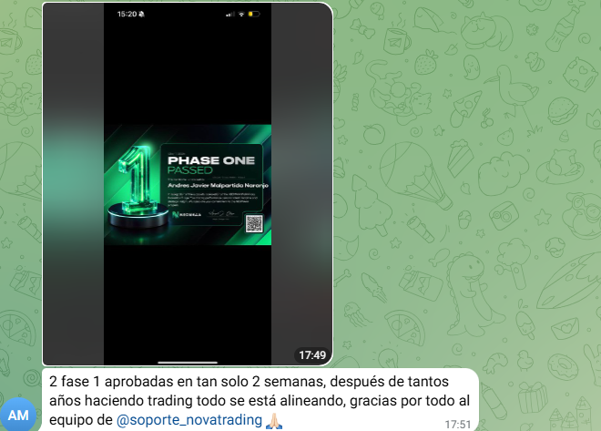 Captura de resultado real de alumno
