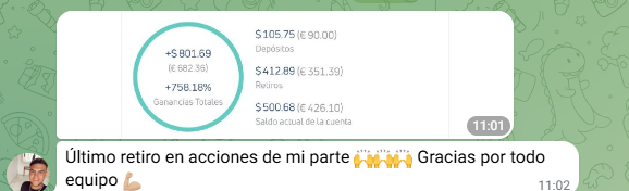 Captura de resultado real de alumno